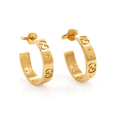 gucci earrings gold hoops|gucci gold stud earrings.